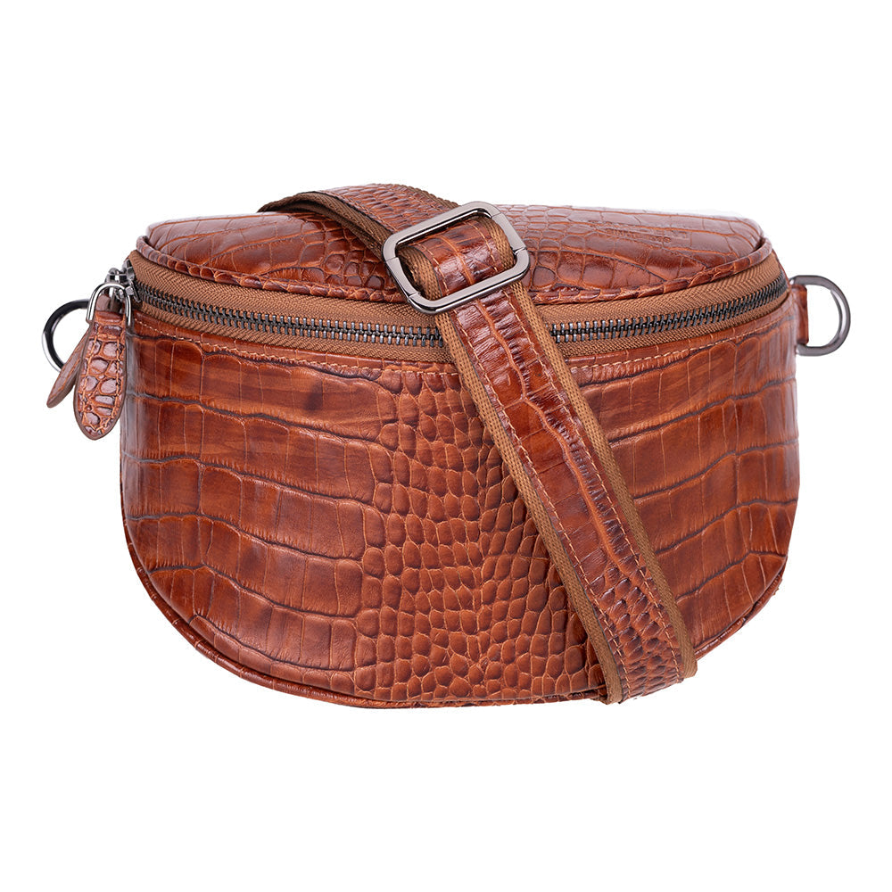 Liora Handcrafted Croco Leather Crossbody Bag